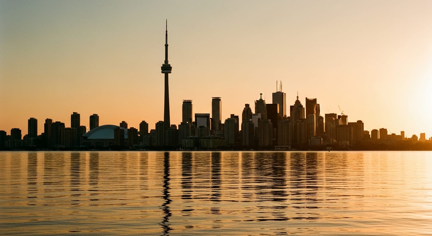 Toronto skyline at dusk — North Ledger provides remote bookkeeping services to small businesses across the Greater Toronto Area